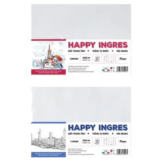 HAPPY - Giấy vẽ chì, ký hoạ, phác hoạ, giấy vẽ sketch Happy Ingres 110gsm / 220gsm🐻🌸 bút chì, bút kim, sáp, phấn, than