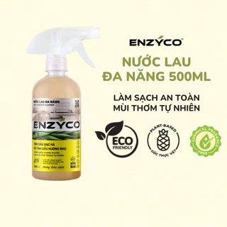 Nước Lau Đa Năng Sinh Học Enzyco 500ml, Tinh Dầu Hương Nhu Bạc Hà, Lau Mặt Bếp, Đuổi Côn Trùng