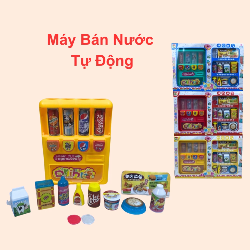 Máy bán nước tự động đồ chơi nhiều màu sắc cho bé vui chơi đồ hàng