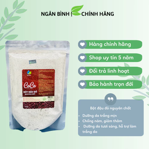 1kg bột đậu đỏ nguyên chất tắm trắng đắp mặt hiệu quả