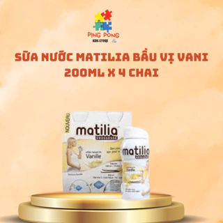Sữa nước Matilia bầu vị vani/socola 200ml x 4 chai