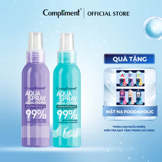 Xịt khoáng Compliment Aqua Spray 99% giúp cấp ẩm, làm mát, dịu da 200ml