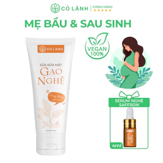 Sữa rửa mặt gạo nghệ Cỏ Lành 100G Cỏ Lành Làm đẹp từ thiên nhiên - Làm sạch sâu da, hỗ trợ làm mờ thâm, giúp da