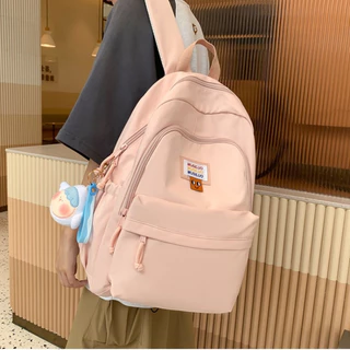 Balo đi học nữ GENBAG balo ulzzang trơn basic nhiều ngăn đựng vừa laptop 15 6 inch BL24