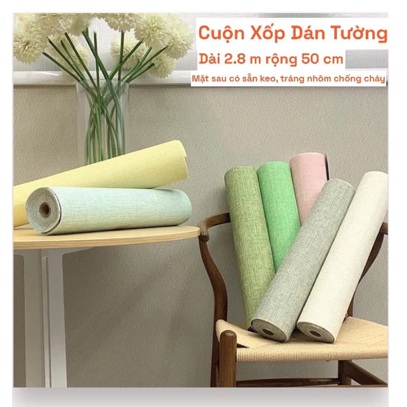 Free Ship - Cuộn Xốp Dán kích thước 3m & 9m x 50cm dày 2,5mm  có keo sẵn, chống nước, dễ lau chùi