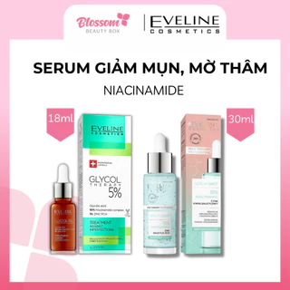 [SALE 123K HSD 12/24] Serum Eveline 5% Glycol Therapy 10% Niacinamide + ZINC ngừa mụn, mờ thâm 18ML