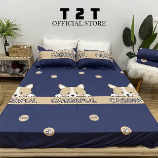 Bộ chăn ga gối hè chó cheffull cotton poly  T2T đầy đủ kích cỡ m2/m6/m8/2m2 đệm cao dưới 12p