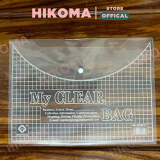 Combo 20 Túi đựng tài liệu văn phòng phẩm khổ F4 trong suốt giá rẻ - Túi clear bag trung - HIKOMA STORE