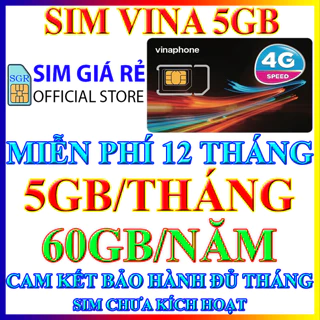 Sim 4G Vina D500 5,6Gb/tháng trọn gói 1 năm không nạp tiền, Shop Sim giá rẻ