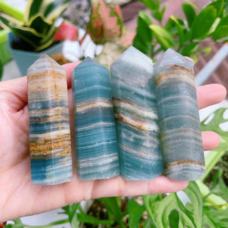 Trụ đá Blue Onyx thiên nhiên, Đá năng lượng, Healing