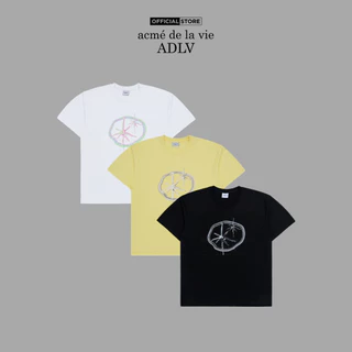 Áo thun ADLV CREATURE PLANET LOGO dáng oversized màu đen/vàng/trắng - Hàng chính hãng