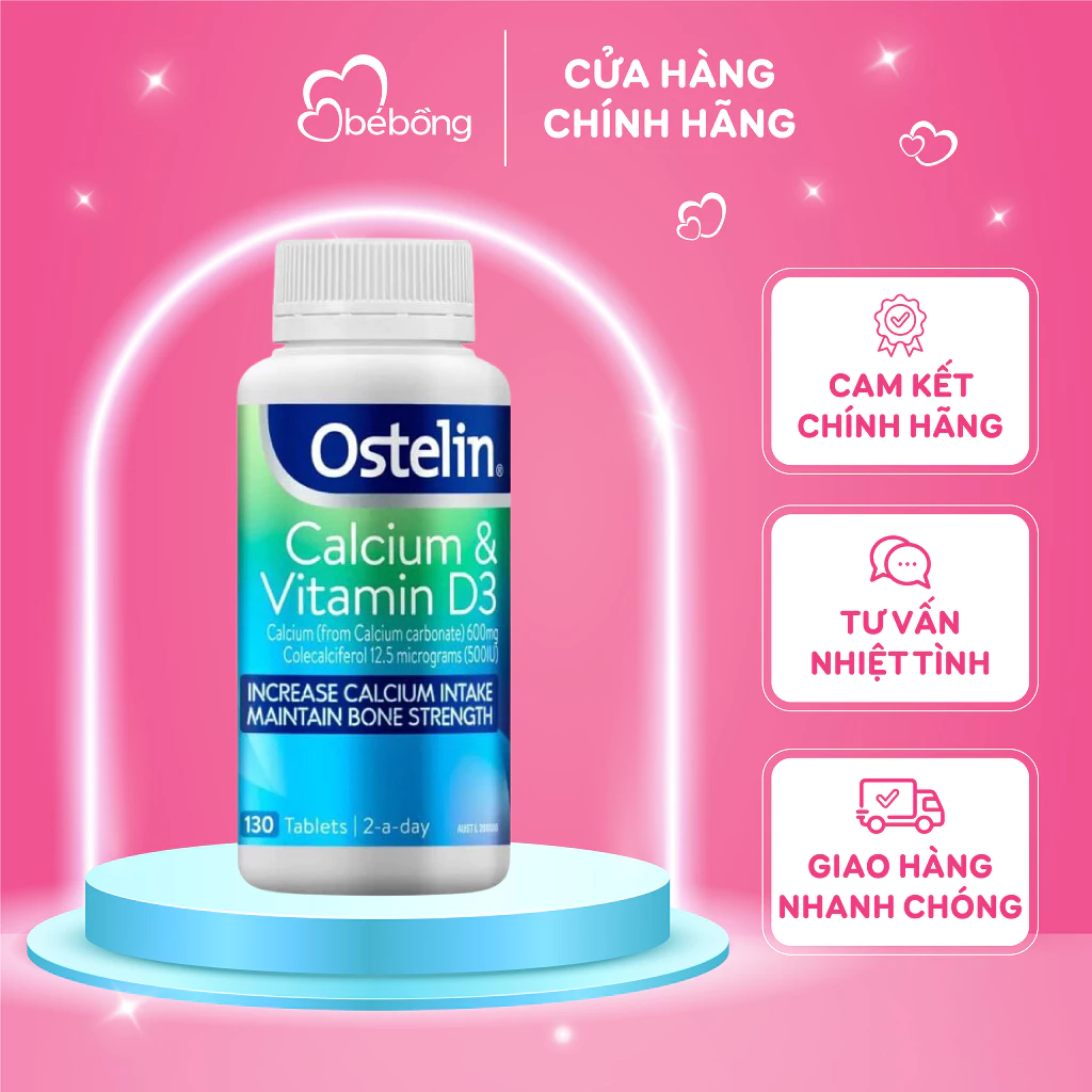 Canxi và vitamin D3 Ostelin Úc 130 viên