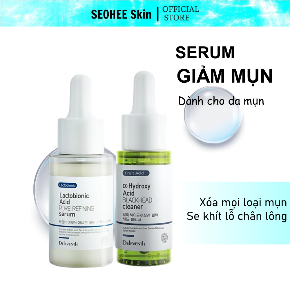 Combo Serum Dưỡng Trắng 37ml + Serum Đẩy Mụn 30ml DELEVENTH Hàn Quốc - CB(13+14)