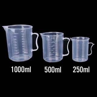 Ca đong nhựa có vạch chia định lượng quai nhựa - Ca đong định lượng pha chế dung tích 250ml, 500ml, 1000ml