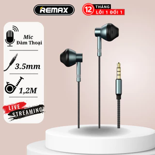 Tai Nghe Có Dây Nhét Tai Chân 3.5mm Bass Mạnh Có Micro Chống Ồn, Chống Rối - Remax RM-201- Bảo Hành 12 Tháng