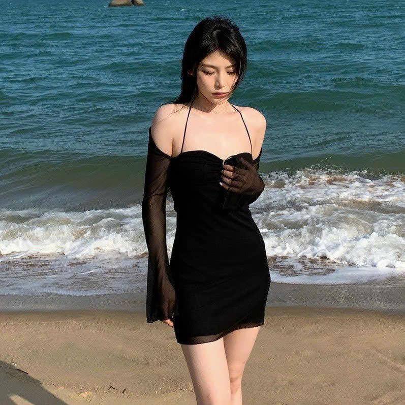 ĐẦM BODY TAY LƯỚI KHOÉT NGỰC, ĐẦM NỮ SEXY | MEOINDAHOUSE