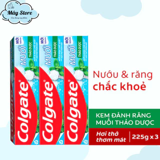 Bộ 3 kem đánh răng Colgate bảo vệ nướu Muối Thảo Dược Herbal Salt 225gx3