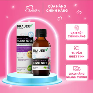 Siro sổ mũi Runny nose Brauer Úc 100ml (Trẻ từ 6 tháng - 12 tuổi) date 12/2024