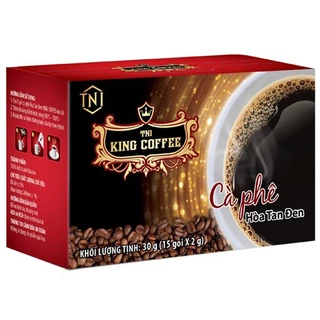 Cà Phê Hòa Tan Đen Thuần Khiết Không Đường KING COFFEE 2gram x hộp 15 gói