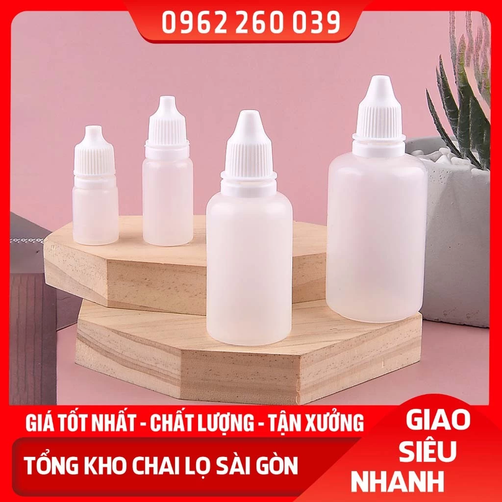 Lọ Nhỏ Mũi 5ML/10ML/15ML/20ML - Chai Nhựa Nhỏ Mắt - Vỏ Chiết Mực, Đựng Cồn, Mỹ Phẩm