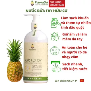 Nước rửa tay hữu cơ Fuwa3e mùi tinh dầu quýt từ chế phẩm Enzyme sinh học 300ml ,G-House shop