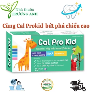 CANXI HỮU CƠ DẠNG ỐNG - CAL PROKID CHO RĂNG CHẮC KHOẺ - TRẺ CAO LỚN MỖI NGÀY. CÔNG THỨC ĐỘT PHÁ. HỘP 20 ỐNG