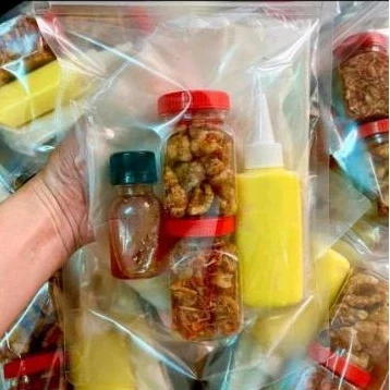 combo bánh tráng 350g tóp mỡ hành phi chai bơ sốt tắc túi zip