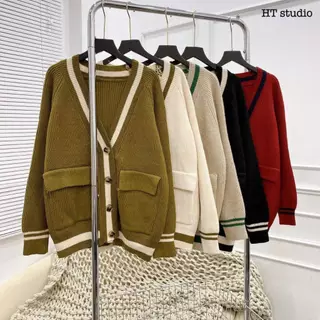 Áo Cardigan Viền Màu 2 Túi MYAN DESIGN LA112203