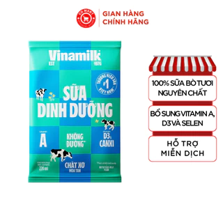 Thùng 48 bịch sữa tươi dinh dưỡng VINAMILK không đường 220ml