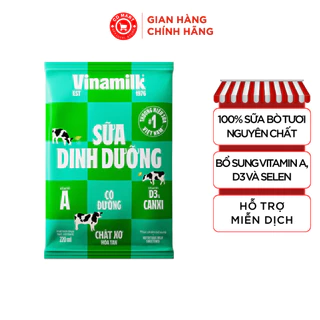 Thùng 48 bịch sữa tươi dinh dưỡng VINAMILK có đường 220ml