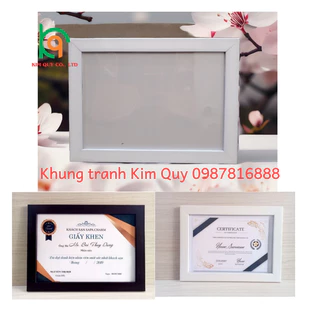 Khung ảnh bằng khen giấy khen A4 21x30cm bản khung trơn mặt mica BẢO HÀNH GÃY VỠ. khung tranh Kim Quy