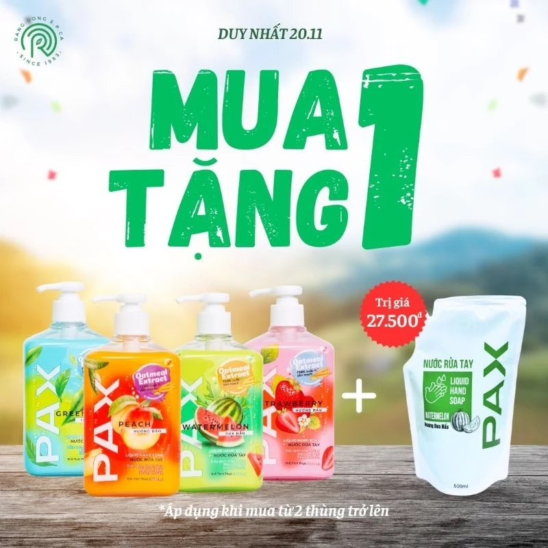 Nước Rửa Tay Pax 600ml Xà Phòng Rửa Tay Tạo Bọt Rửa Sạch Khuẩn 99,9% Dưỡng Ẩm Bảo Vệ Da Tay.