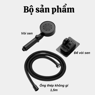 xả kho 49k Bộ Vòi Hoa Sen Đầu Vòi Tăng Áp 5 Chế Độ Tiết Kiệm Nước Màu Đen bền đẹp