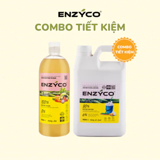 Combo Nước Lau Sàn Và Nước Ngâm Rau Củ Sinh Học ENZYCO 90% Enzyme Từ Dứa Floor cleaner