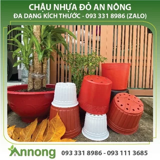 Combo 10 Chậu Nhựa Trồng Cây C8 -> C12 Màu Đỏ