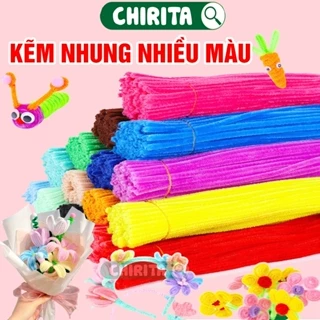 Kẽm Nhung Làm Hoa Màu Pastel Nhiều Màu 20 Sợi - Kẽm Nhung Làm Đồ Handmade Đồ Chơi Thủ Công Trang Trí Chirita