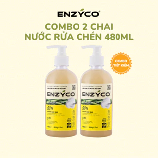 Combo 2 Chai Nước Rửa Chén Sinh Học ENZYCO 90% Enzyme Từ Dứa Làm Sạch Chén Bát 480ML Dishwashing liquid