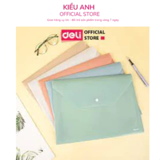 Túi file đựng tài liệu A4 Deli  PP301-5 nhiều màu, my clear bag bìa đựng tài liệu văn phòng phẩm lưu trữ hồ sơ giấy tờ