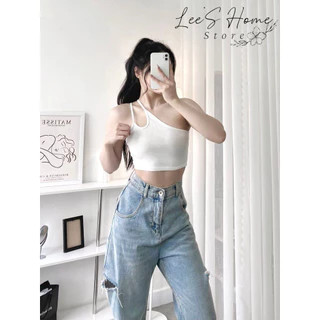 Áo Croptop Lệch Vai Hai Dây