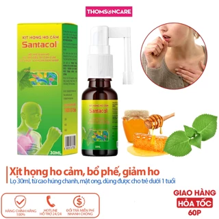 Xịt họng ho cảm santacol 30ml - Bổ phế, giảm ho, giảm tiết đờm từ Mật ong, húng chanh - Thomsoncare