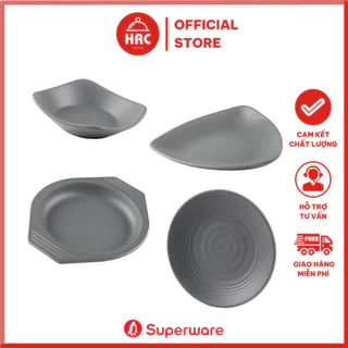 Đĩa Tròn Nhà Hàng 100% Melamine Srithai SUPERWARE - Màu Nâu Xám Nhám Dark Gray