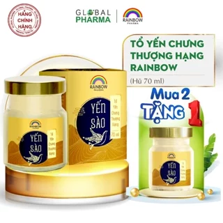 [MUA  2 TẶNG 1] Nước yến sào/Tổ yến chưng đường phèn 18% yến Rainbow - bồi bổ sức khỏe, quà tặng ý nghĩa (Hũ 70ml)