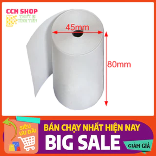 50 cuộn giấy in hoá đơn nhiệt khổ K80*45 - Dùng cho máy in hóa đơn - In sắc nét, bền màu