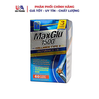 Viên uống MAXGLU 1500 thoái hoá xương khớp, đau lưng, mỏi gối - Hộp 60 Viên