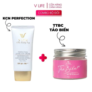 Kem chống nắng Hàn Quốc Vlife chính hãng tặng kèm hũ tẩy tế bào chết tảo biển trị giá 99k