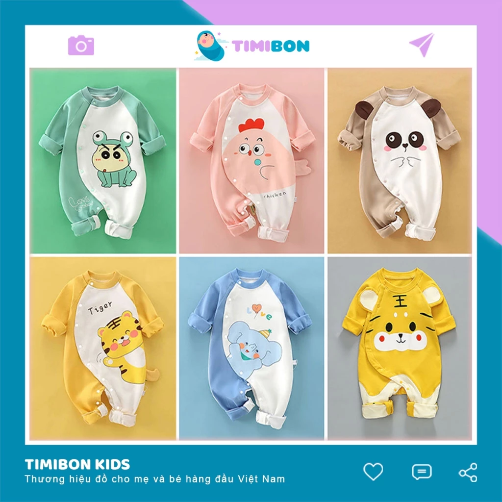 [ Tặng Kèm Mũ ] Quần Áo Trẻ Em Bộ Body Dài Tay Cho Bé Trai Bé Gái Trẻ Sơ Sinh Đến 12kg - [BDD27]