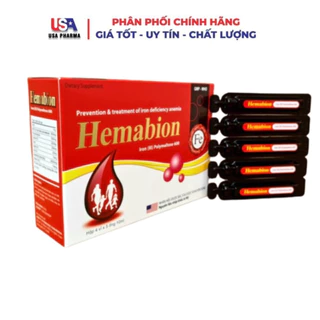 Hemabion giúp bổ sung sắt, acid folic giúp thai nhi phát triển khỏe mạnh cho phụ nữ mang thai - Hộp 20 ống