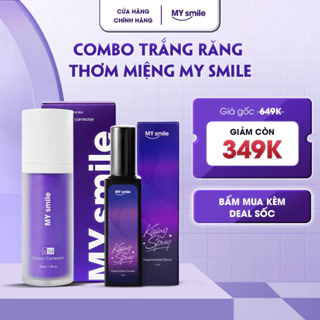 [Combo trắng răng thơm miệng] 1 lọ Serum trắng răng MY Smile tinh chất làm trắng răng V34 + 1 Xịt thơm miệng My Smile