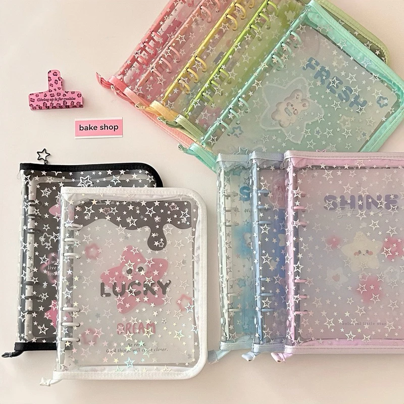 TWINKLING STAR BINDER 💫 BINDER A5 NGÔI SAO LẤP LÁNH// SỔ CÒNG KHOÁ KÉO BÌA NGÔI SAO BLINGBLING🌟
