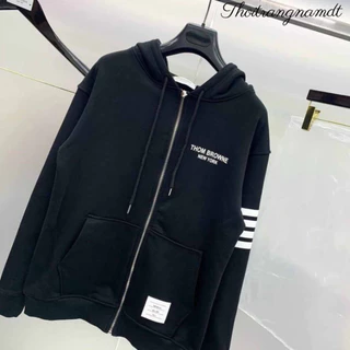 Áo Khoác Nỉ Nam Nữ Thom phối 4 Sọc Trắng Tay Lót bông Bo Chun Sang Trọng Siêu Nét kiểu bomber ,Hoodie - thoitrangnamdt